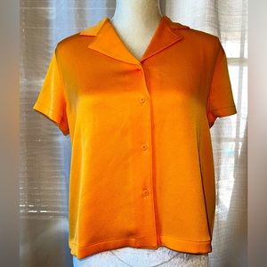 Club Monaco Lustrous Bright Orange Blouse - M